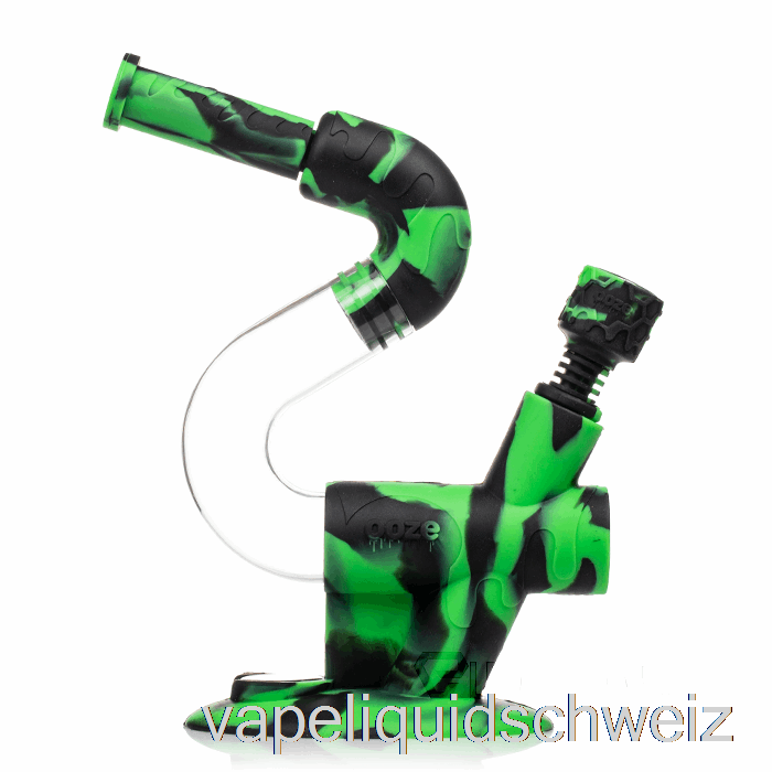 Ooze Swerve Silikon Wasserpfeife Chameleon (schwarz/grün) Vape Ohne Nikotin